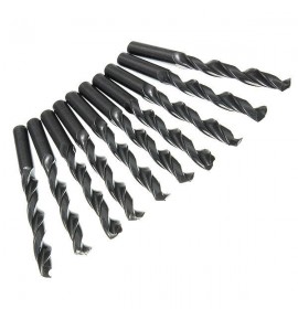 10pcs HSS Straight Shank Worm Spiral Twist Drill Bits