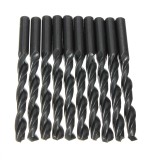 10pcs HSS Straight Shank Worm Spiral Twist Drill Bits