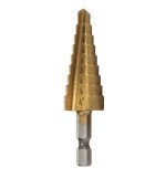 3pcs HSS Step Drills 1/4 Inch Hex Shank Titanium Coated Step Drill Bit Set