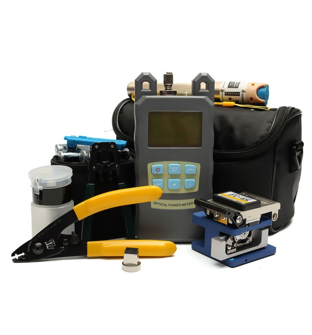 Fiber Optic FTTH Tool Kit with FC-6S Fiber Cleaver and Optical Power Meter Set