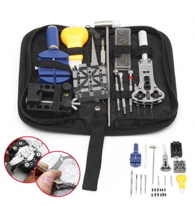 20PCS Watchmaker Watch Link Pin Remover Opener Repair Tool Kit With Case