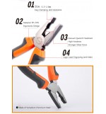 SHEFFIELD S045001 6 Inch Multifunctional Wire Cutting Plier Flat Nose Pliers Electrician Hand Tools