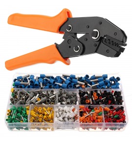 Electrical Ratchet Crimping Pliers Tool with 800 Wire Stripper Crimper Terminal Kit