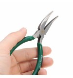 BERRYLION 5Inch 125mm Curved Nose Pliers Wire Stripper Forceps Crimping Tool