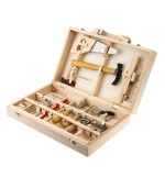 Kid Wooden Storage Toy Tool Set ToolBox DIY Educational Bench Learning Role Play