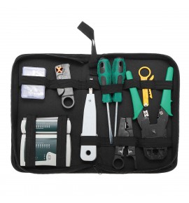 9pcs Cat5 RJ45 RJ11 RJ12 LAN Network Tool Kit Crimper Stripper Network Cable Tester Crimping Kit