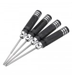 Drillpro 4pcs H1.5/2.0/2.5/3.0mm HSS Ball Screwdrivers Tool Kit Black Repair Tool Set