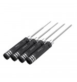 Drillpro 4pcs H1.5/2.0/2.5/3.0mm HSS Ball Screwdrivers Tool Kit Black Repair Tool Set