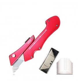 Heavy-duty Aluminum Alloy Art Knife Paper Cutter With 10pcs High Carbon Steel Standard Blade